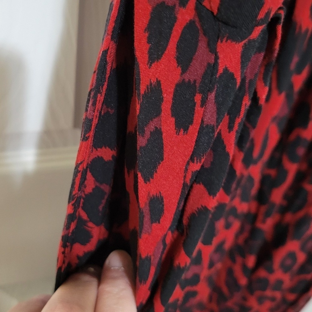 Torrid Red Leopard Print O-Ring Lattice High Low Midi Dress Plus Size 2 2X - Picture 7 of 10